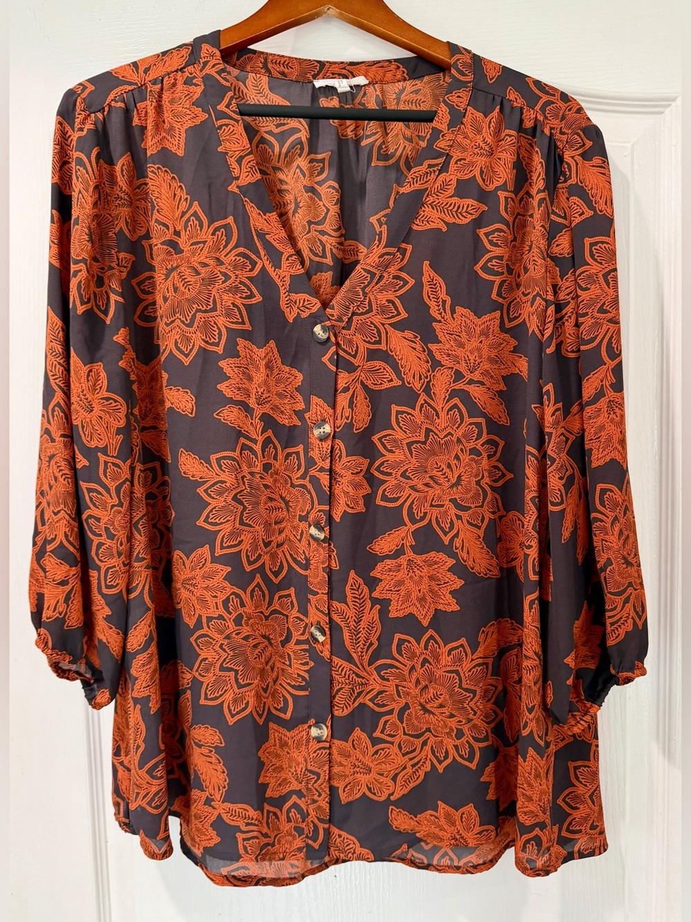 Maurices Women's Floral Button-Front Blouse - XXl